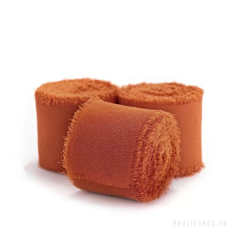 Cuộn ruy băng vải voan Chiffon xé tua viền 4cm x 5yard ảnh 21
