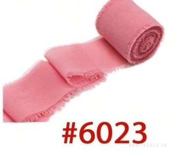 Cuộn ruy băng vải voan Chiffon xé tua viền 4cm x 5yard ảnh 25