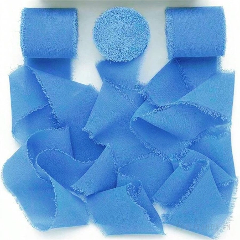 Cuộn ruy băng vải voan Chiffon xé tua viền 4cm x 5yard ảnh 37