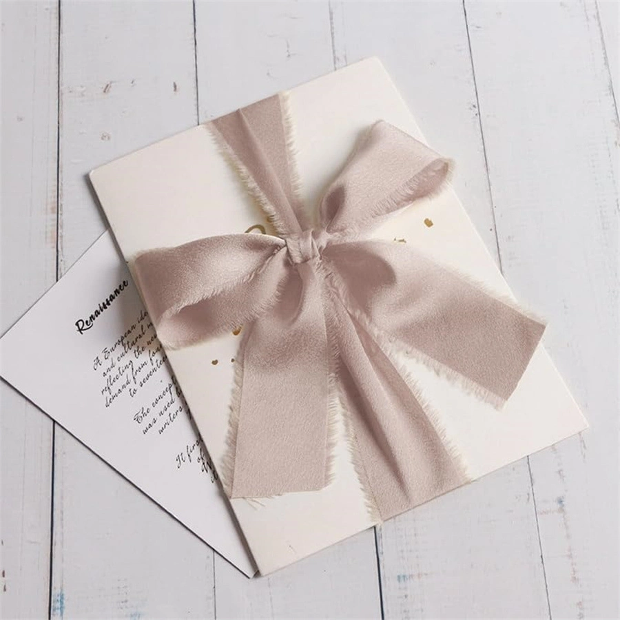 Cuộn ruy băng vải lụa silk xé tua viền 4cm x 5yard (1 cuộn) ảnh 3