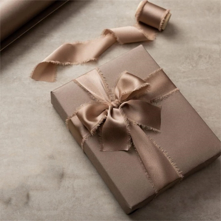 Cuộn ruy băng vải lụa silk xé tua viền 4cm x 5yard (1 cuộn) ảnh 6