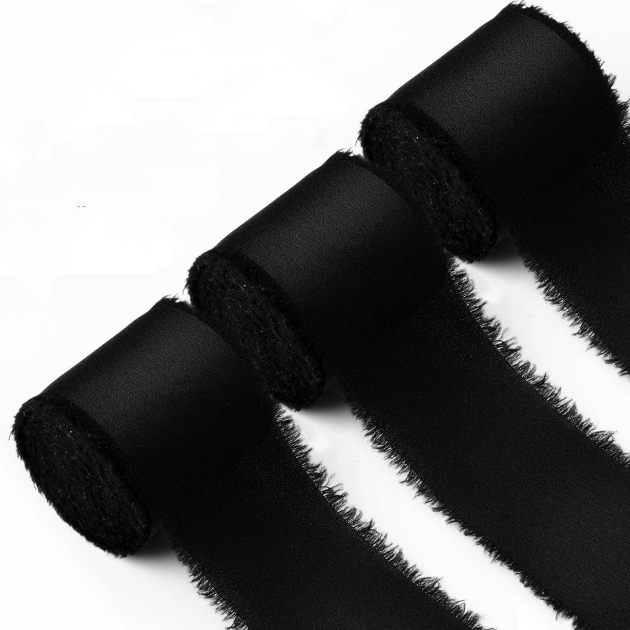 Cuộn ruy băng vải lụa silk xé tua viền 4cm x 5yard (1 cuộn) ảnh 19