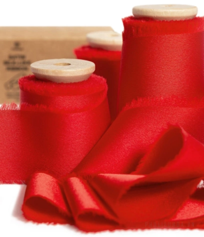 Cuộn ruy băng vải lụa silk xé tua viền 4cm x 5yard (1 cuộn) ảnh 2