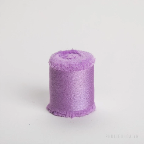 Cuộn ruy băng vải lụa silk xé tua viền 4cm x 5yard (1 cuộn) ảnh 10