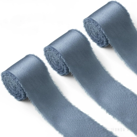 Cuộn ruy băng vải lụa silk xé tua viền 4cm x 5yard (1 cuộn) ảnh 17