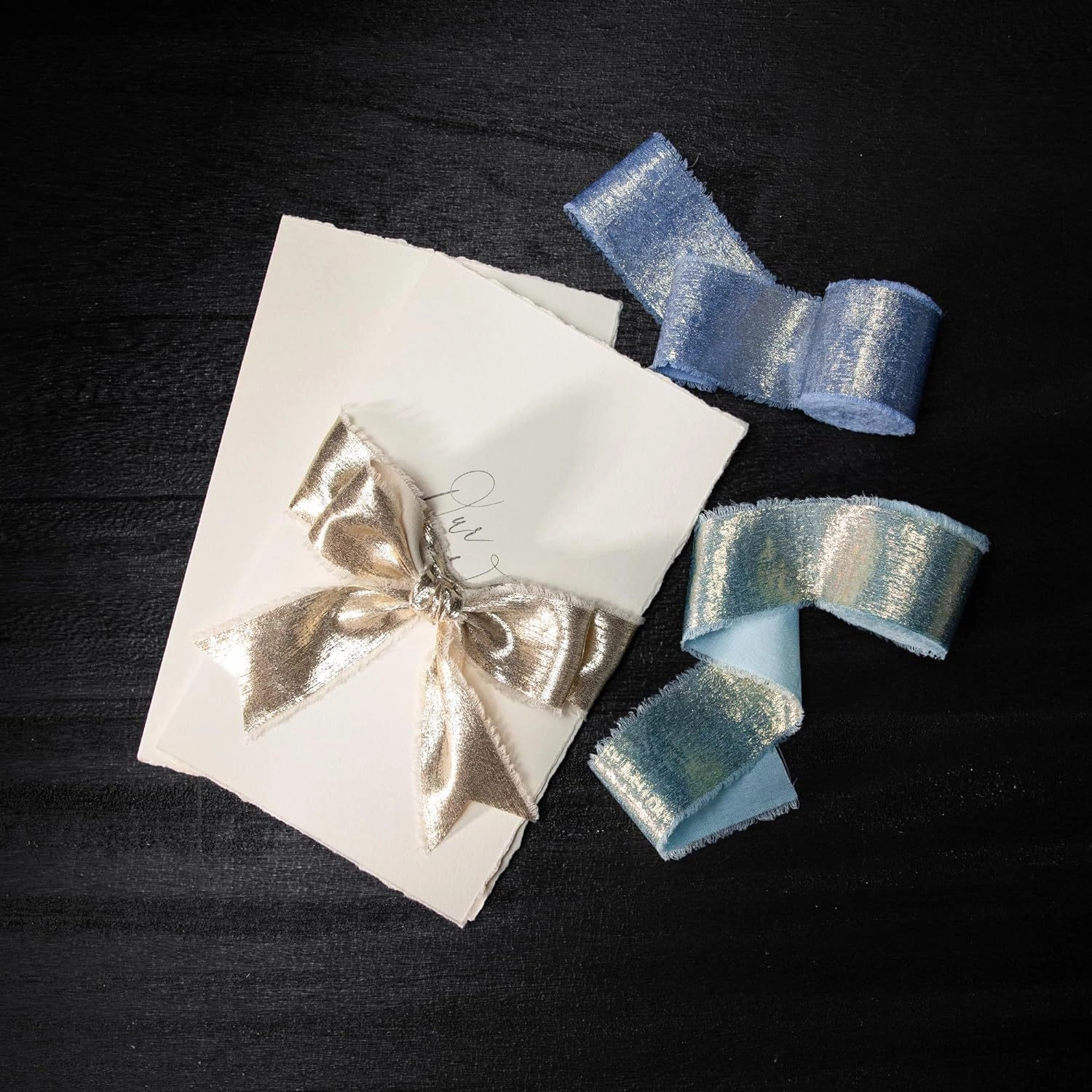 Cuộn ruy băng vải lụa phủ nhũ bạc đồng xé tua viền 4cm x 5yard (1 cuộn) ảnh 9