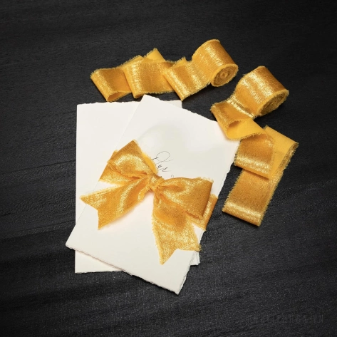 Cuộn ruy băng vải lụa phủ nhũ bạc đồng xé tua viền 4cm x 5yard (1 cuộn) ảnh 5