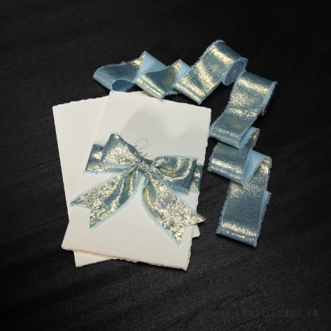 Cuộn ruy băng vải lụa phủ nhũ bạc đồng xé tua viền 4cm x 5yard (1 cuộn) ảnh 7