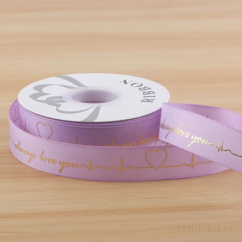 Ruy băng gân in họa tiết đồng nhịp tim always love you 2,5cm x 32yard ảnh 10