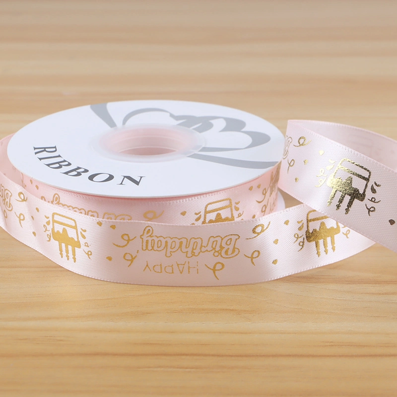 Ruy băng satin sinh nhật in chữ nhũ đồng Happy Birthday khổ 2.5cm x 32yard ảnh 9