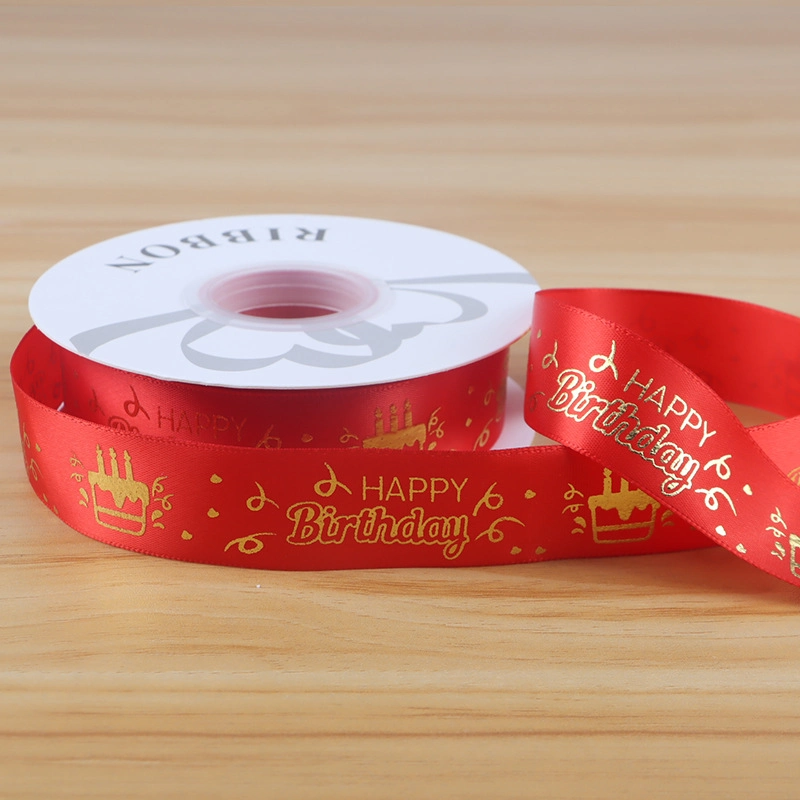 Ruy băng satin sinh nhật in chữ nhũ đồng Happy Birthday khổ 2.5cm x 32yard ảnh 15