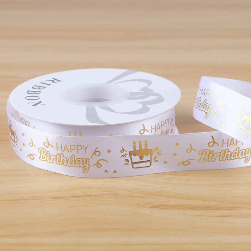 Ruy băng satin sinh nhật in chữ nhũ đồng Happy Birthday khổ 2.5cm x 32yard ảnh 16