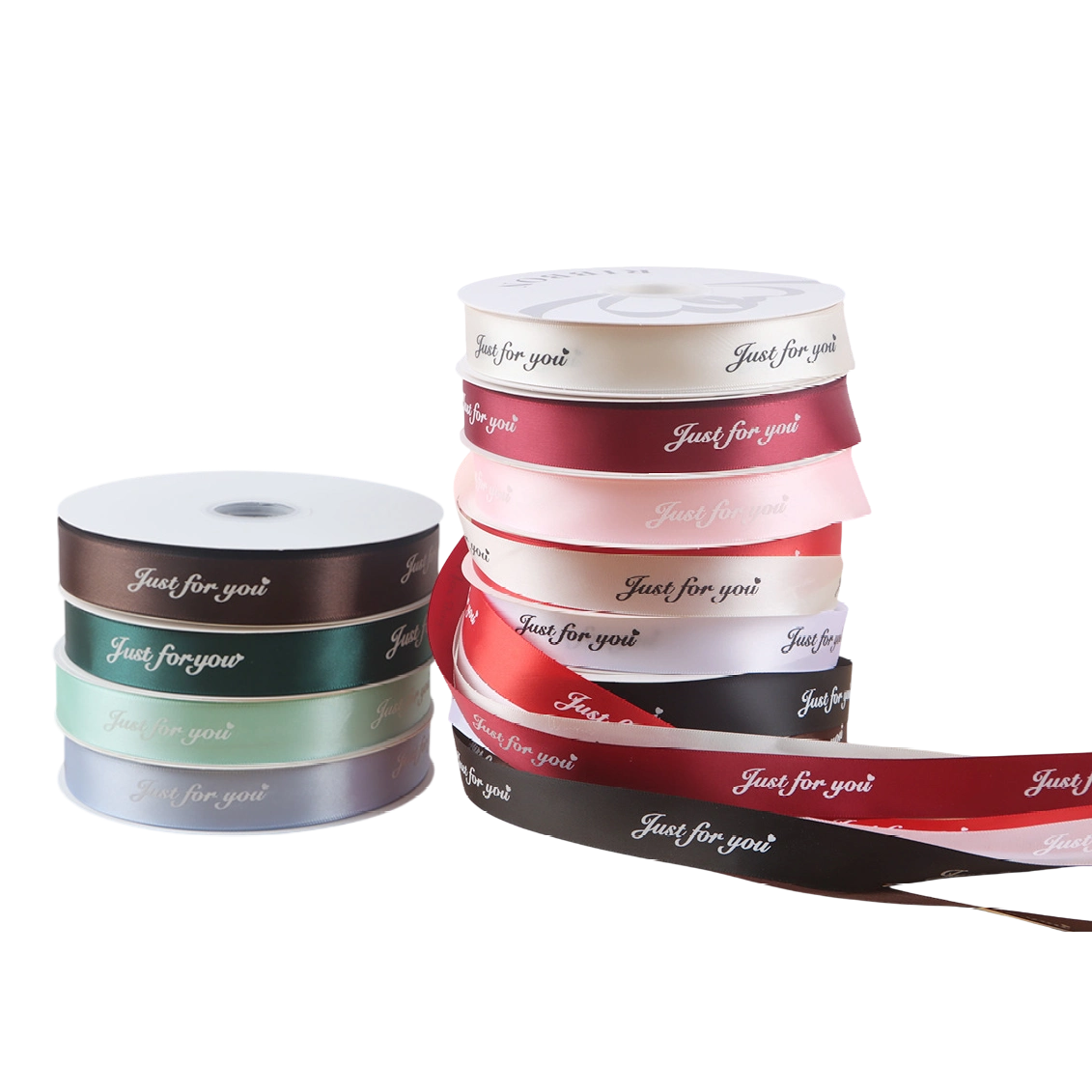 Ruy băng lụa satin Just For You gói hoa buộc quà bản 2,5cm x 80yard ảnh 1