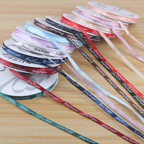 Ruy băng lụa satin Just For You gói hoa buộc quà bản 1cm x 80yard ảnh 7