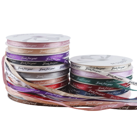 Ruy băng lụa satin Just For You gói hoa buộc quà bản 1cm x 80yard ảnh 1
