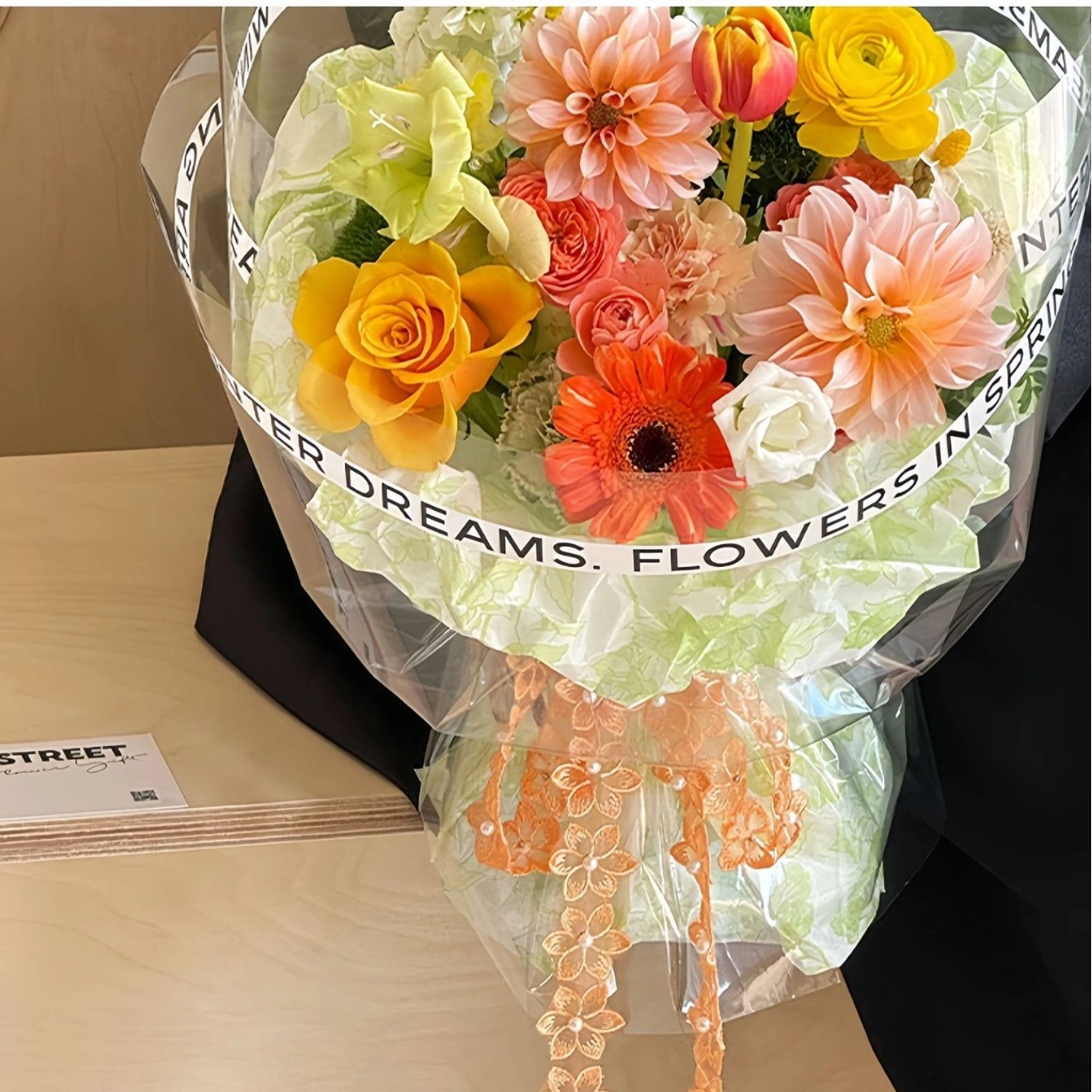 Cuộn ruy băng hoa ngọc trai 3,5cm x 3m ảnh 7