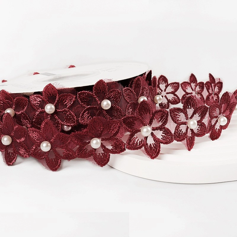 Cuộn ruy băng hoa ngọc trai 3,5cm x 3m ảnh 10