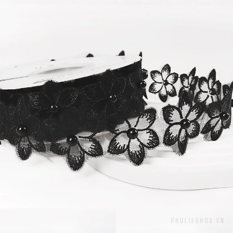 Cuộn ruy băng hoa ngọc trai 3,5cm x 3m ảnh 9