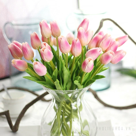 Hoa tulip giả nhiều màu ảnh 4