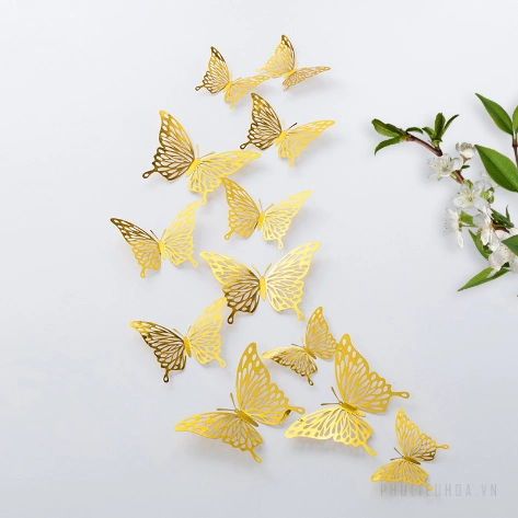 Set 20-36 bươm bướm giả trang trí 3D dạng classic ảnh 41