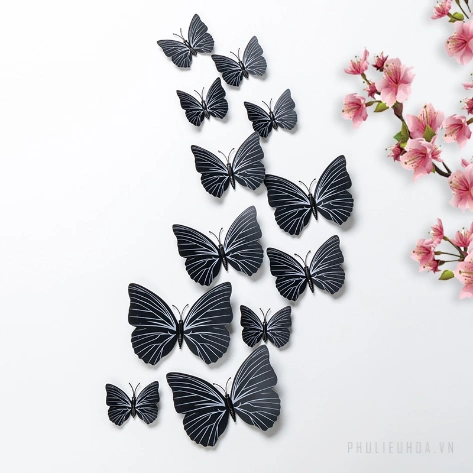Set bươm bướm giả trang trí 3D dạng classic set 36 con ảnh 42