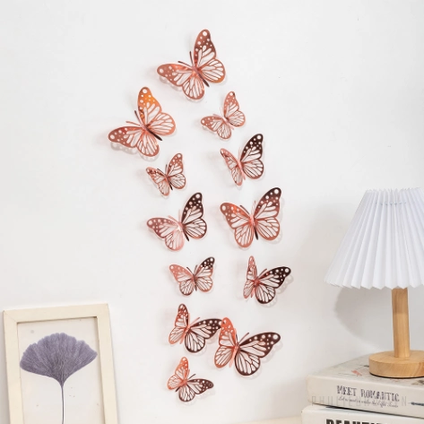 Set bươm bướm giả trang trí 3D nhiều màu sắc ảnh 19