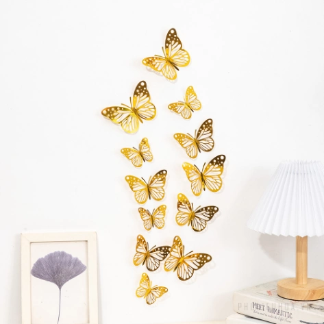Set bươm bướm giả trang trí 3D nhiều màu sắc ảnh 21