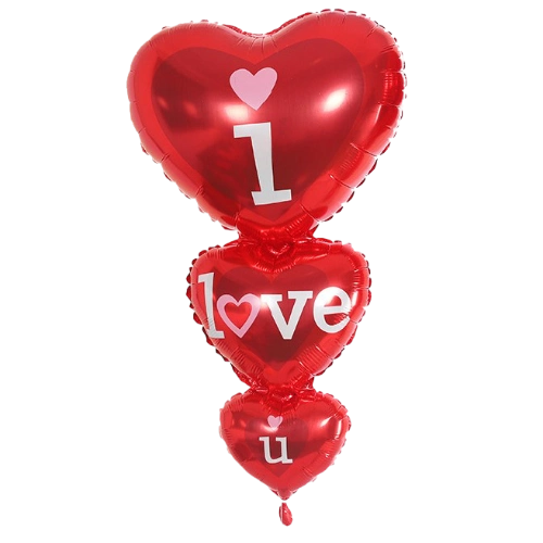 Ảnh sản phẩm Bong bóng nhôm chuỗi trái tim I Love You 1