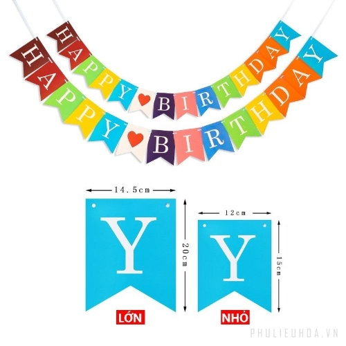 Ảnh sản phẩm Băng rôn giấy cờ đuôi cá Happy Birthday 1