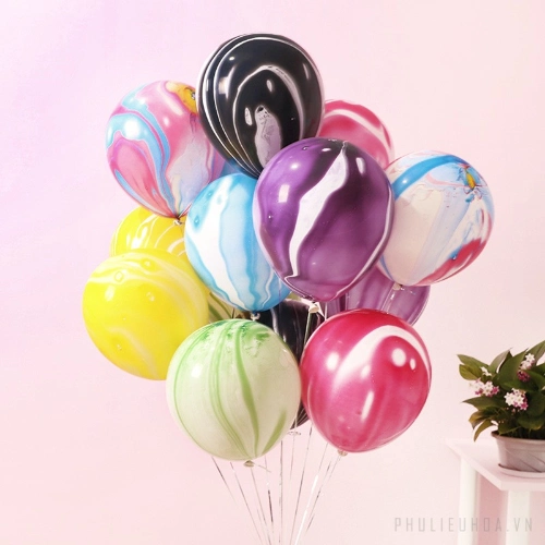 Ảnh sản phẩm Túi 100 quả bong bóng màu sơn chảy, vân đá 1