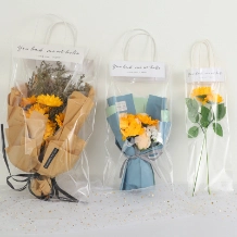 Ảnh sản phẩm Túi kính quai giấy đựng hoa trong suốt set 10 chiếc
 1