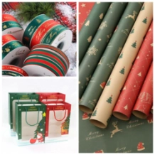 Ảnh sản phẩm Set túi, giấy bọc quà tặng và dây ruy băng Noel giáng sinh  1