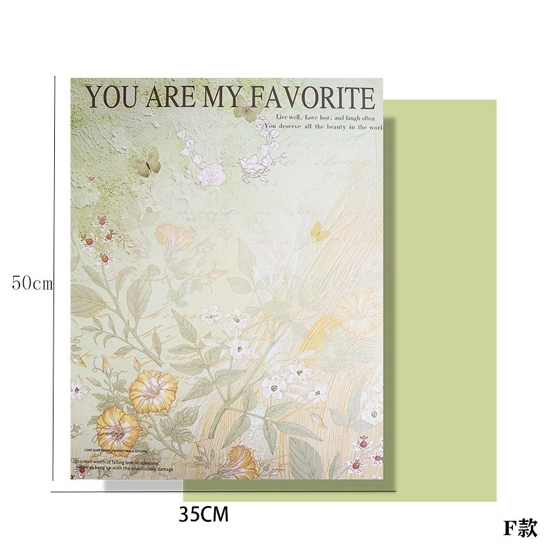 Giấy lót gói hoa sơn dầu hoạ tiết in chữ khổ 35x50cm xấp 10 tờ
ảnh 16