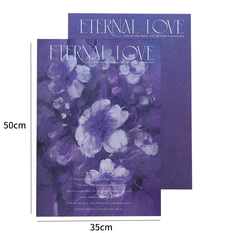 Giấy lót gói hoa sơn dầu hoạ tiết in chữ khổ 35x50cm xấp 10 tờ 
 ảnh 22