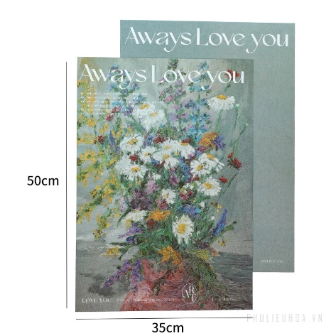 Giấy lót gói hoa sơn dầu hoạ tiết in chữ khổ 35x50cm xấp 10 tờ
ảnh 21
