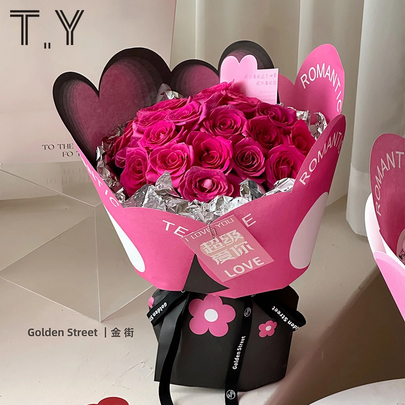 Giấy lót gói hoa viền cắt trái tim 35x50cm xấp 10 tờ ảnh 3