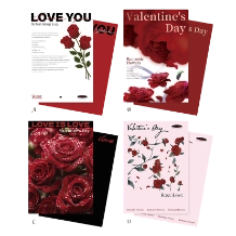 Ảnh sản phẩm Giấy lót họa tiết hoa hồng đỏ xấp 10 tờ 35x50 Valentine's Day 1
