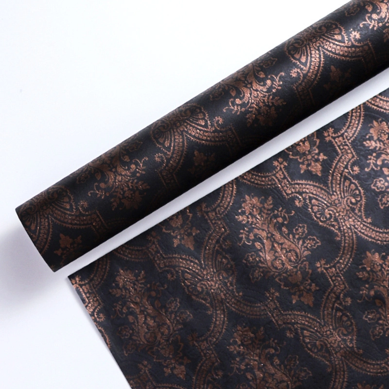 Giấy gói hoa họa tiết giả PU cổ điển cuộn 60cm x 6 yard ảnh 17