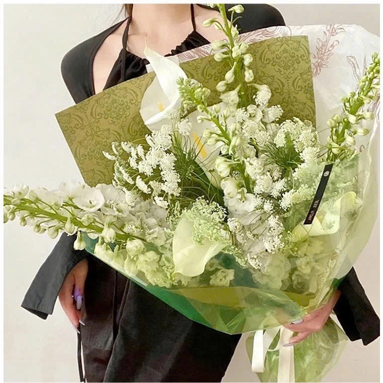 Giấy gói hoa họa tiết giả PU cổ điển cuộn 60cm x 6 yard ảnh 7