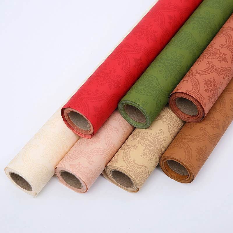 Giấy gói hoa họa tiết giả PU cổ điển cuộn 60cm x 6 yard ảnh 12
