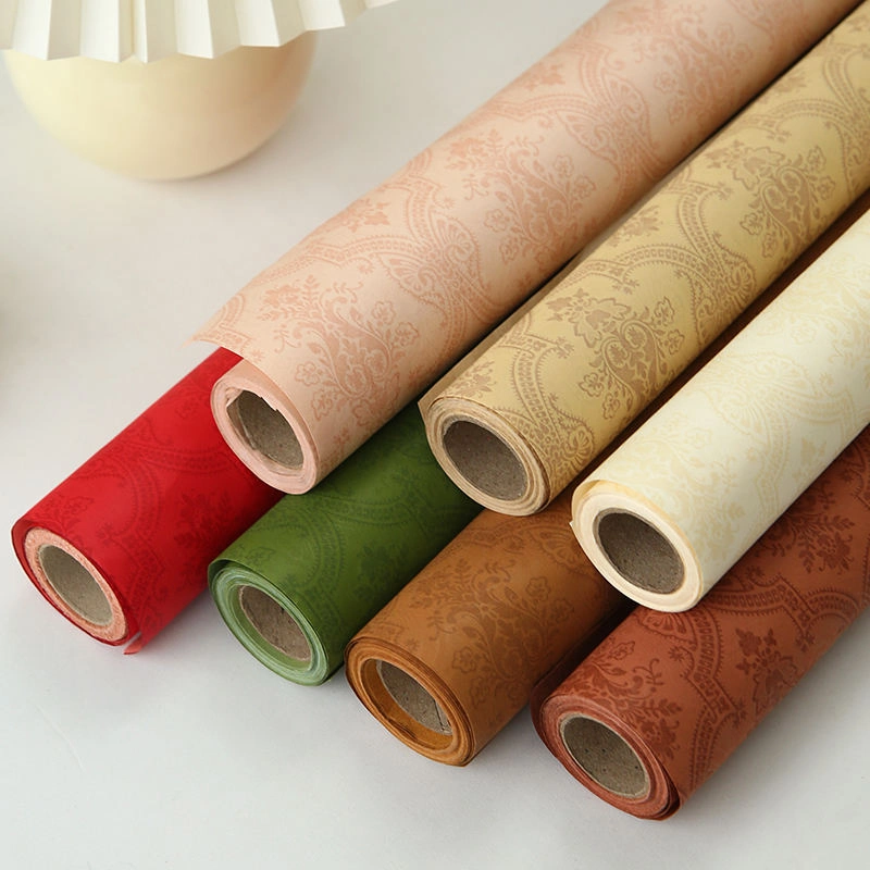 Giấy gói hoa họa tiết giả PU cổ điển cuộn 60cm x 6 yard ảnh 13