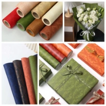 Ảnh sản phẩm Giấy gói hoa họa tiết giả PU cổ điển cuộn 60cm x 6 yard 1