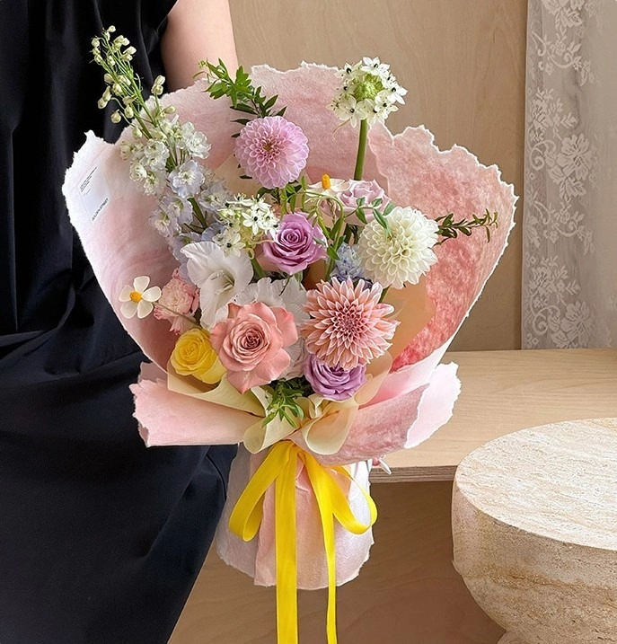 Giấy Kraft ép xé tay họa tiết vân đá túi 5 tờ 39 x 52cm ảnh 2