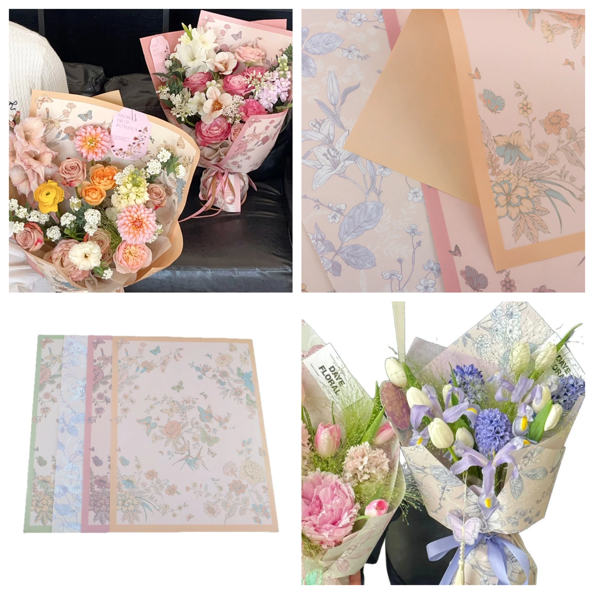 Giấy kraft lót gói hoa gam pastel xấp 10 tờ  35x50cm ảnh 1