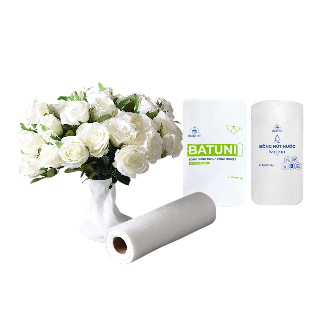 Bông gòn bọc gốc hoa, giữ ẩm Batuni và Kotton Care ảnh 1