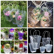 Ảnh sản phẩm Túi nhựa trong suốt quai ống xách hoa, quà nhiều size (combo 10 túi) 1
